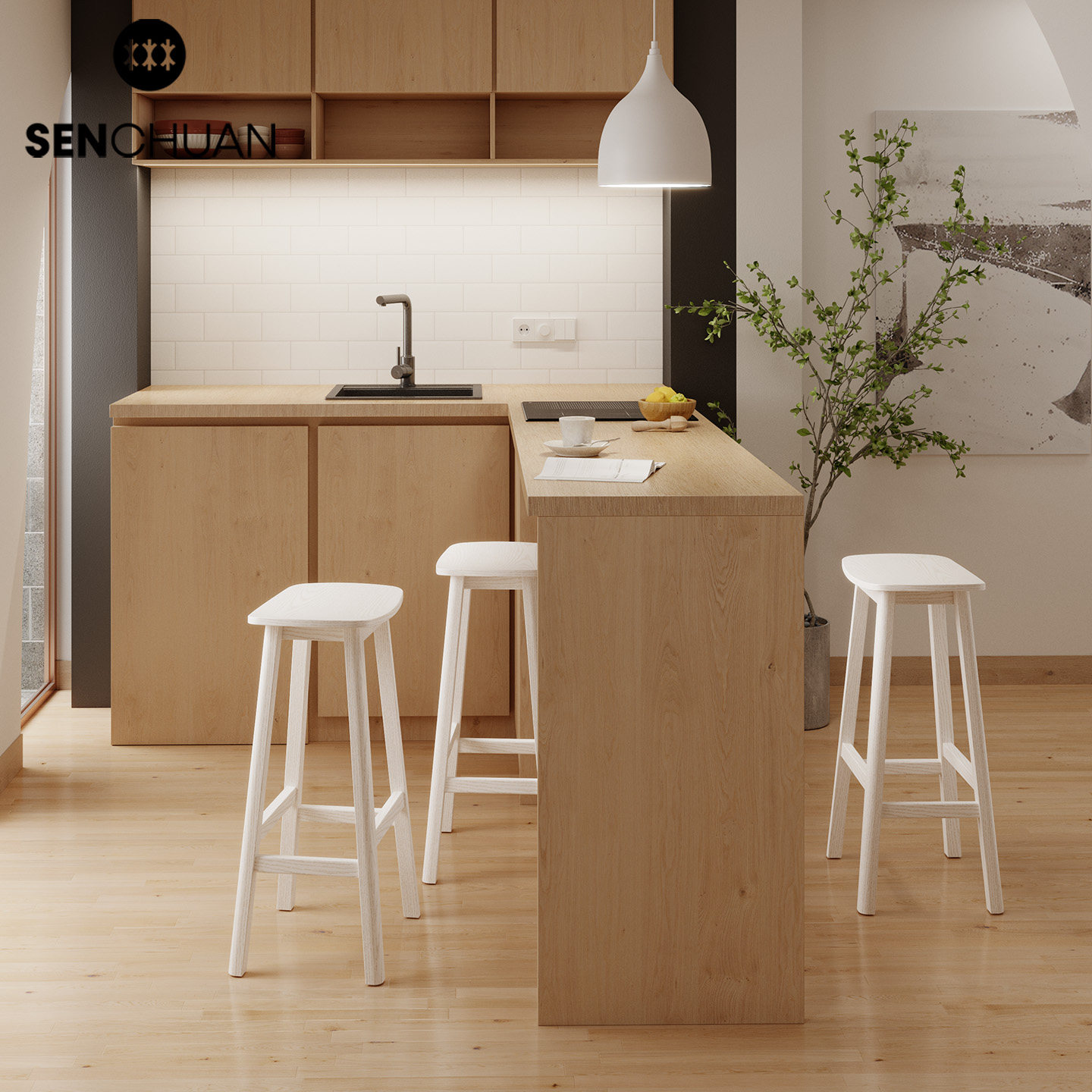 森川马鞍吧凳实木吧台椅商用酒吧前台高脚凳家用简约白蜡木岛台椅,商业/办公家具,酒吧椅,淘宝优惠券,粉丝福利购,淘宝优惠卷