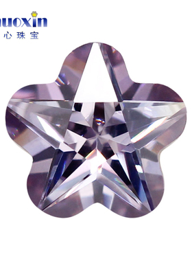 五角梅花形镀金底变蓝色锆石diy