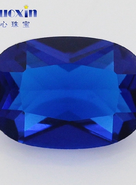 肥长方113#尖晶蓝色玻璃裸石仿钻 枕形尖晶蓝玻戒面微镶首饰品DIY