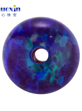 全孔圆珠深紫色欧泊欧珀石裸石 球形打孔珠子合成澳宝通孔OP52
