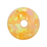 Желтое украшение-шарик, драгоценный камень, сферические синтезированные бусины, со сквозным отверстием