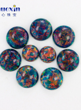 OP15欧珀平底橙红色圆形素面裸石