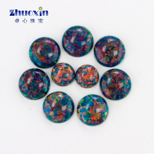 OP15欧珀平底橙红色圆形素面裸石