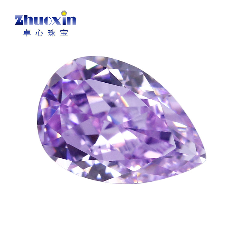 水滴形冰花切高碳钻锆石裸石戒面