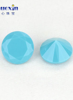 圆形尖底纳米绿松裸石 可微镶蜡镶耐高温仿绿松石0.8~4.25mm