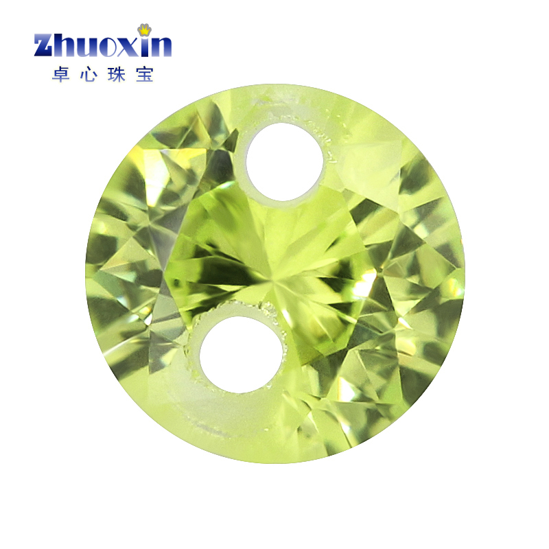 圆形裸石浅绿色镶嵌珠宝戒面