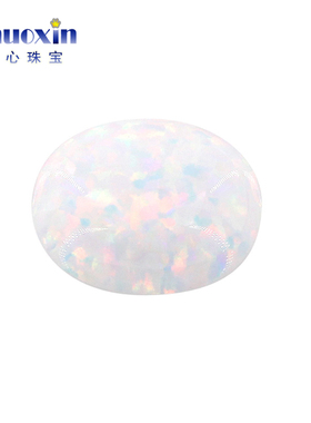 白色系蛋形平底素面人造彩色澳宝OPAL 椭圆形欧泊石宝石裸石OP18