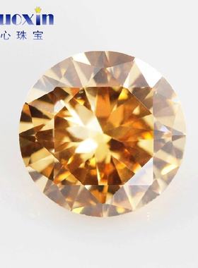 香槟色圆形尖底人造锆石裸石钻 CZ美甲仿钻饰品配石DIY3mm~20mm