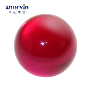 圆球形5#红刚玉鸽血红红宝石 合成红宝石无孔光珠子首饰眼珠光珠