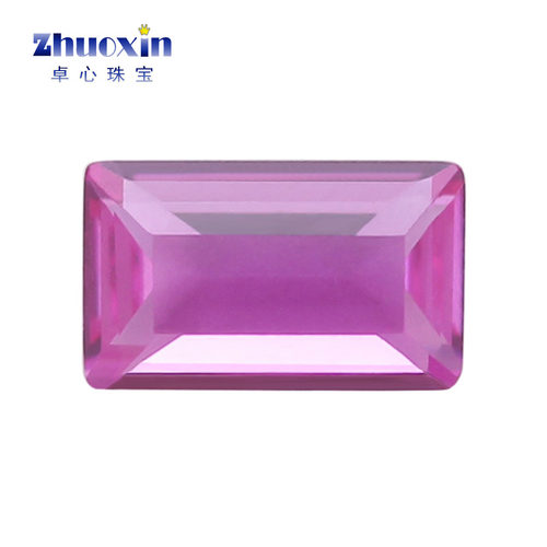 长方直角车平3#Ruby红刚玉裸石散珠 合成玫红色宝石镶手表主石DIY