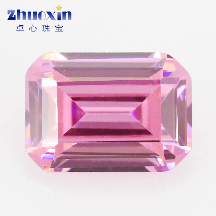 粉红色祖母绿仿钻石饰品戒面