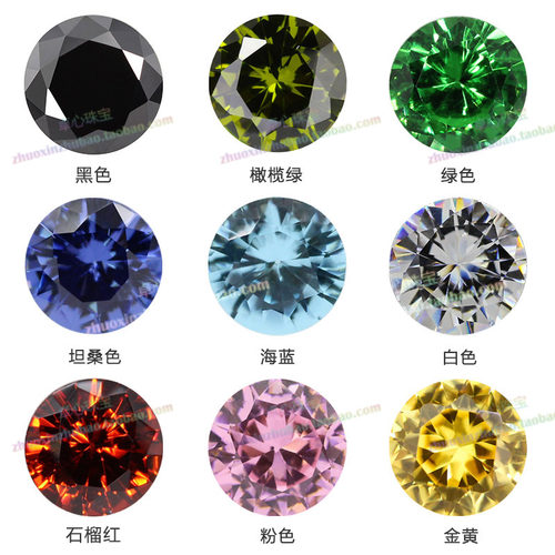圆形水晶锆多色组合裸石