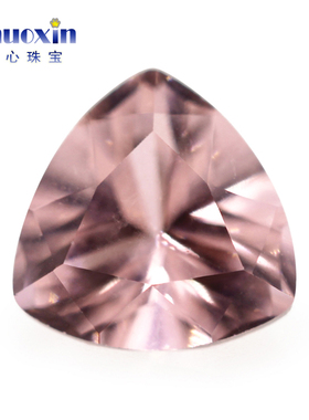 肥三角形人造粉色摩根石裸石 胖三角耐高温纳米西陶仿补钻主石45#