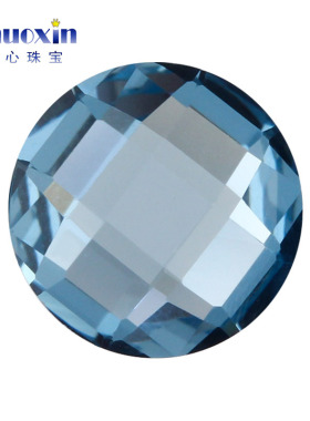 双格子面120#合成尖晶石圆形裸石 双龟面合成蓝色宝石diy手工钻