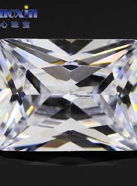 长方形直角锆石裸石戒面 白色透明尖底CZ宝石人造钻石戒指首饰DIY