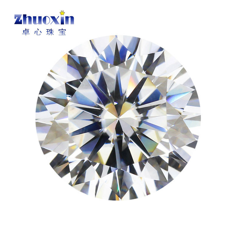 正品十心十箭D色莫桑石戒面裸钻 美国进口十心十箭圆形箭镶钻戒