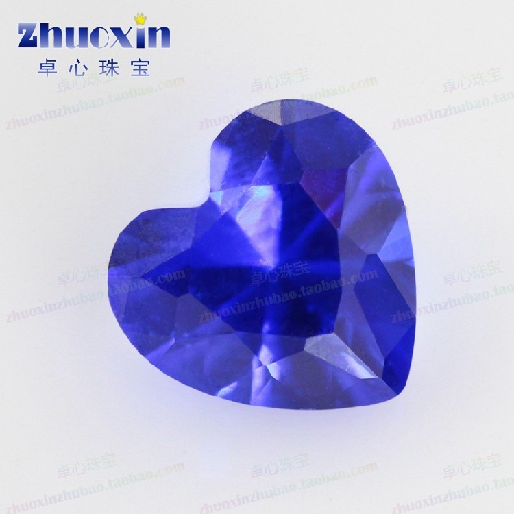 桃心形尖底123#纳米蓝色宝石裸石 合成纳米进口仿钻散珠配件diy