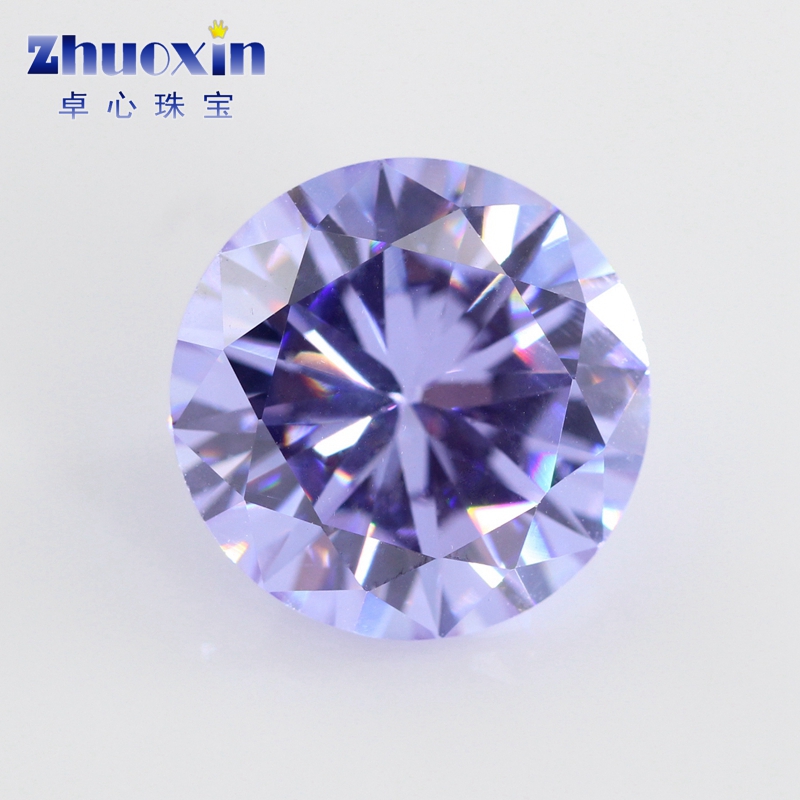 变蓝色立方氧化锆石圆形裸石钻 尖底人造彩色CZ宝石仿钻3~20mm