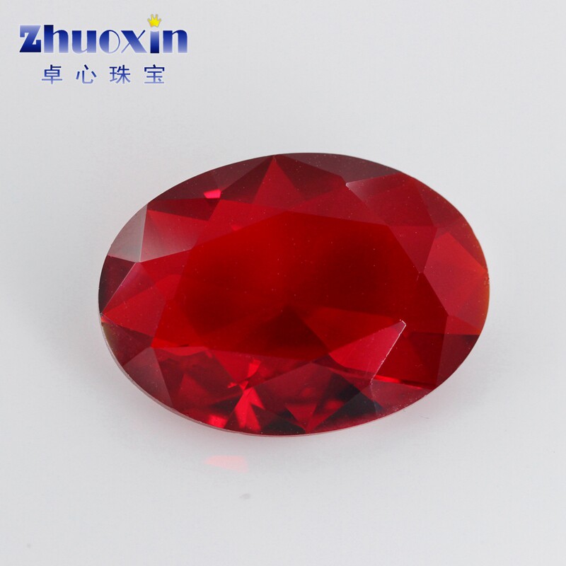 椭圆形大红色玻璃合成红宝石裸石钻 蛋形美甲手表仿钻散珠饰品diy