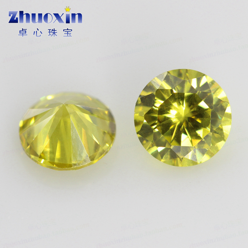 圆形橄榄黄色裸石锆石