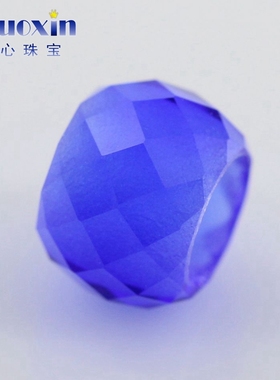 算盘珠子113#蓝尖晶色玻璃裸石  蓝色彩色珠宝首饰手链项链串饰