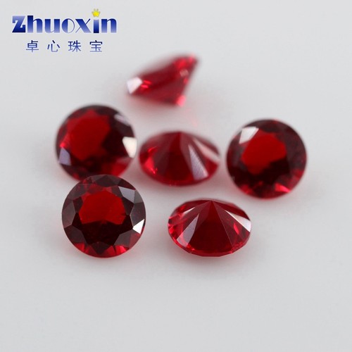 圆形大红色玻璃裸石美甲钻戒面