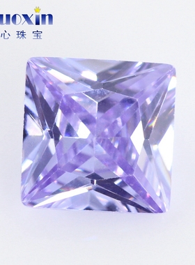 公主方变蓝色锆石裸石合成CZ宝石 正方直角尖底美甲仿钻首饰主石