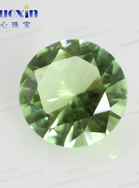 苹果绿色圆形彩色玻璃裸石戒面 人造浅绿色高级仿真钻配件glass
