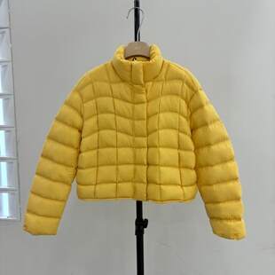 欧货2026冬款显瘦立领泡芙短款白鹅绒羽绒服女宽松保暖外套27037