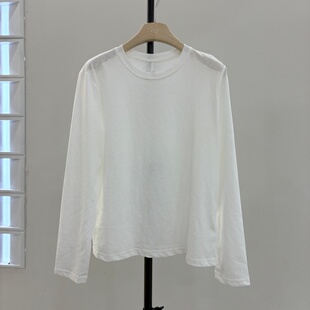 T恤女百搭休闲打底衫 圆领宽松长袖 上衣2599 时尚 欧货2026春夏新款