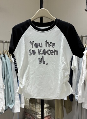 2026春夏新款韩版时尚百搭显瘦字母短袖T恤女设计感小众上衣92078