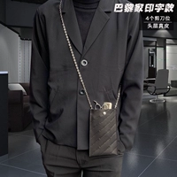 Парижский домашний печатный черный [головная кожа] 2 ремня