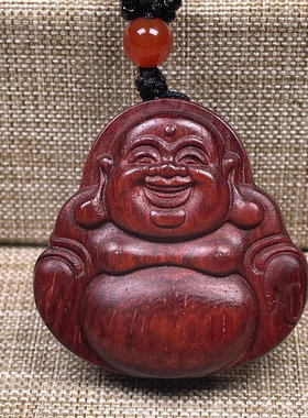小叶紫檀木吊坠观音弥勒