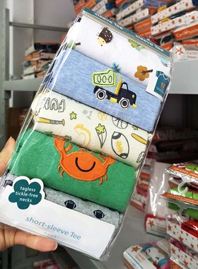 热销卡特婴儿连体衣长袖三角哈衣包屁衣5件装爬服四季宝宝衣服