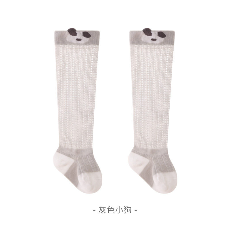 新款网眼长筒袜夏季薄款防蚊袜新生儿袜子a类无骨松口宝宝过膝袜
