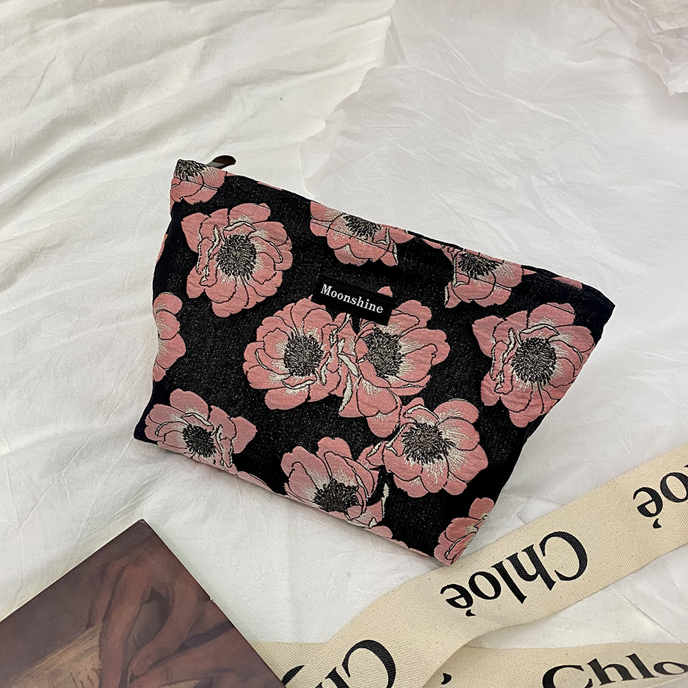 金丝花朵大容量化妆包洗漱包收纳