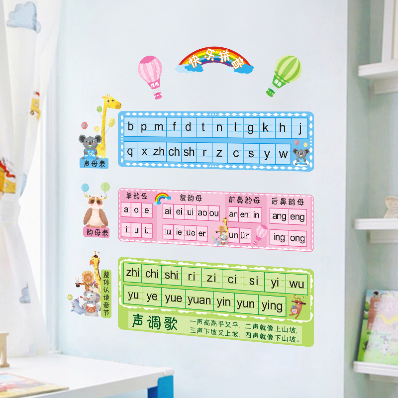 拼音字母表墙贴早教贴纸幼儿园教室环创布置贴画墙面装饰走廊创意图片