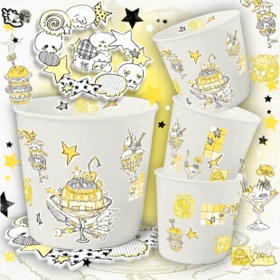 逃生原创小骷 马克杯垫治愈礼物陶瓷仿纸杯手握咖啡耐高温 美噬店