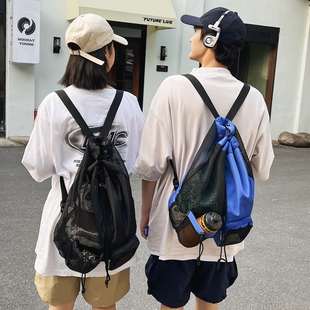 网眼游泳包镂空网纱手提袋子收纳袋沙滩浴包健身旅行双肩包大容量