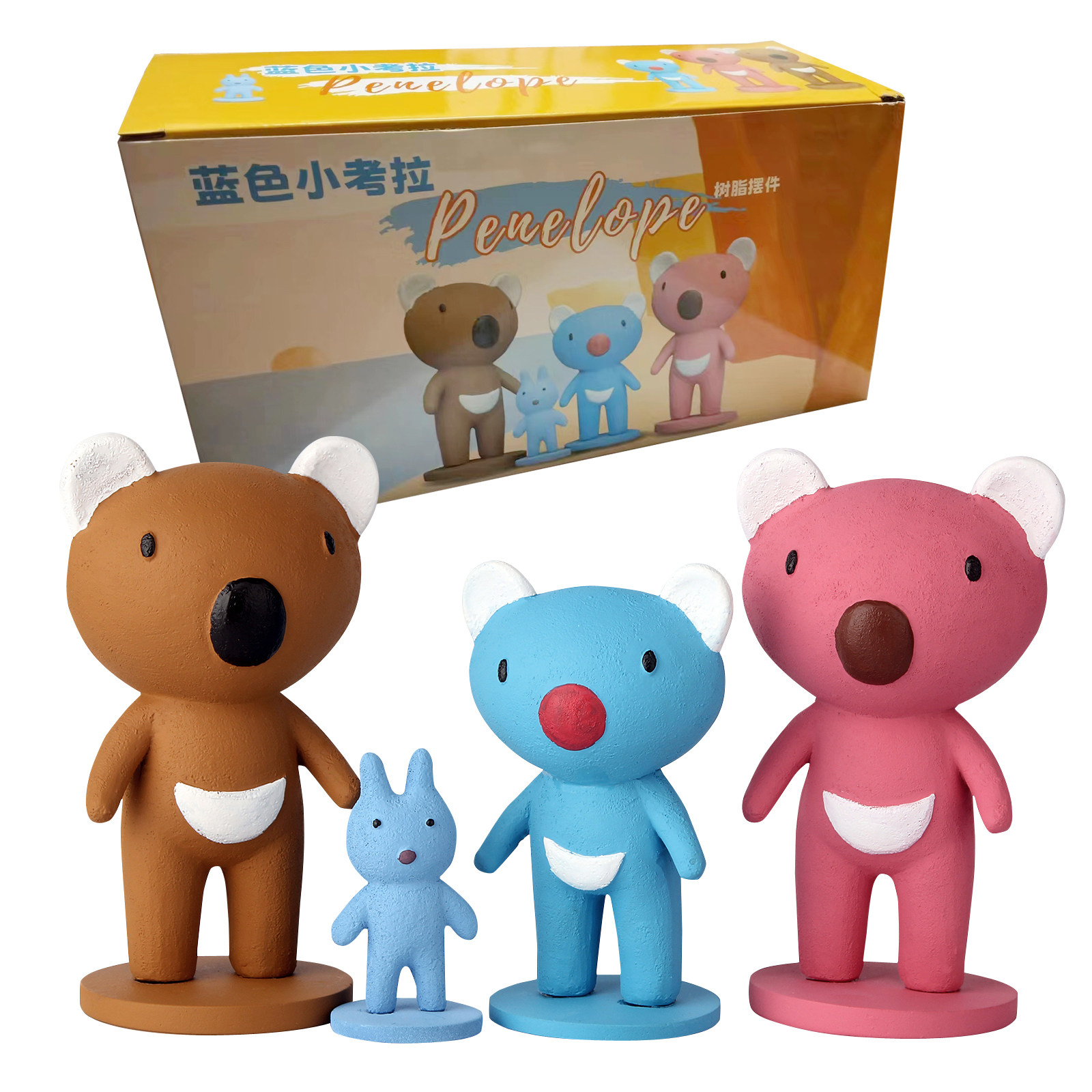 蓝色小考拉公仔Penelope贝贝生活日记毛绒玩具玩偶树脂摆件