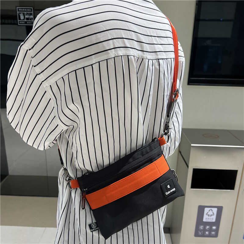 暗能量夏季时尚帆布斜挎手机包 日系男女手拿包 潮流单肩手抓小包