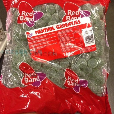 2袋荷兰直邮包邮包税  经典Red Band 清凉绿色薄荷软糖 清凉到爆