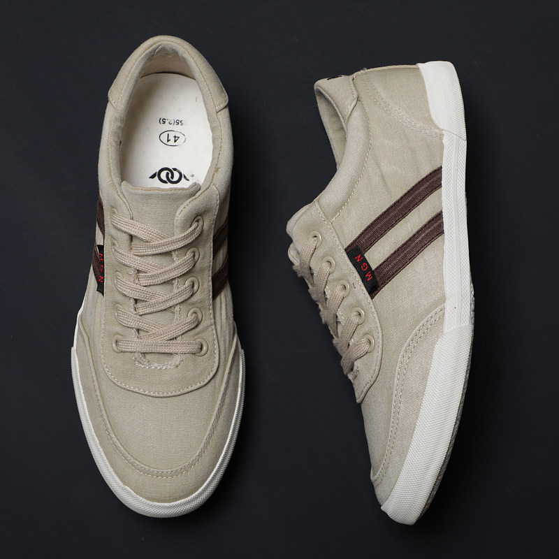 新款男鞋一脚蹬乐福鞋低帮帆布鞋男士韩版潮懒人休闲春季透气板鞋