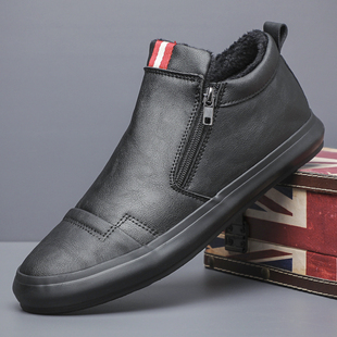 男鞋2026年新款冬季潮鞋男士休闲皮鞋韩版百搭潮流休闲鞋加绒板鞋