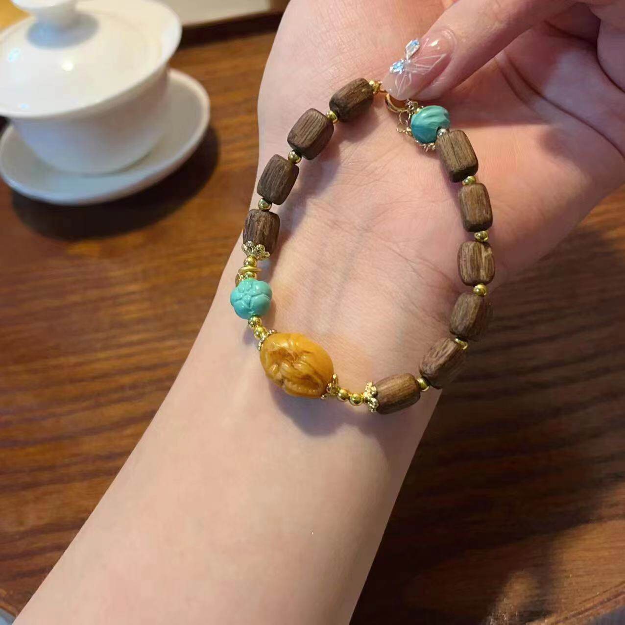 原创设计奇楠沉香木随形手链手串手饰高端盘玩时尚饰品配饰