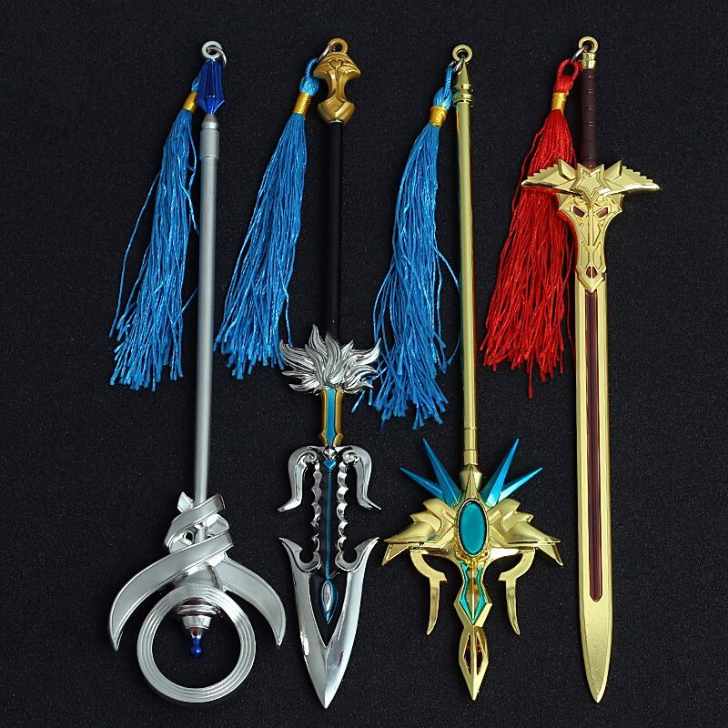 斗罗大陆龙王传说周边 唐三海神叉星神尘心七杀剑擎天枪金属模型