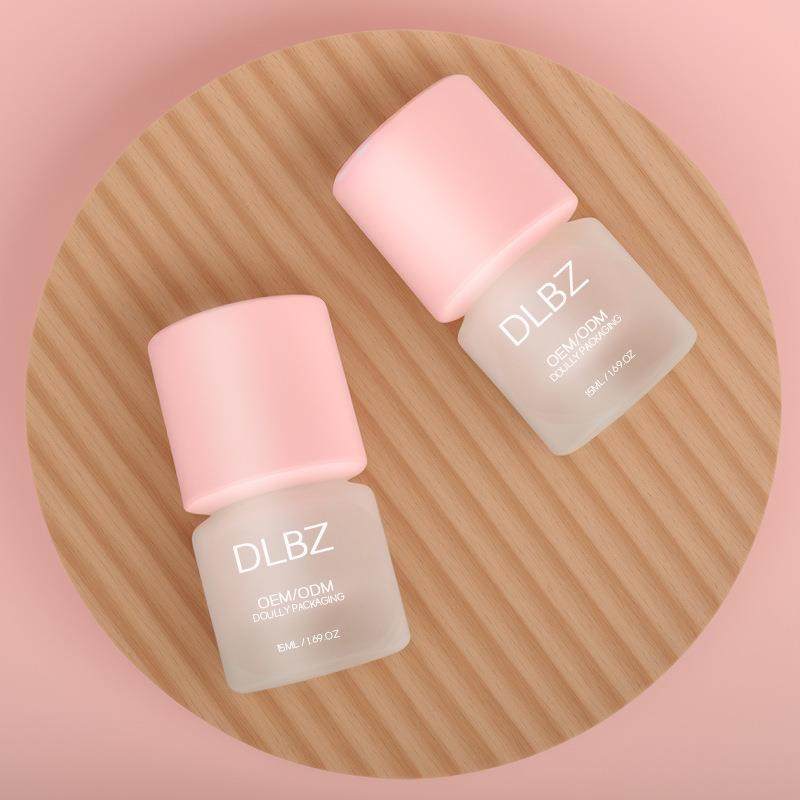 新款15ml迷你蒙砂玻璃粉底液瓶子斜肩加厚按压泵头乳液瓶厂家