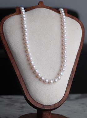 天然淡水珍珠项链s925纯银