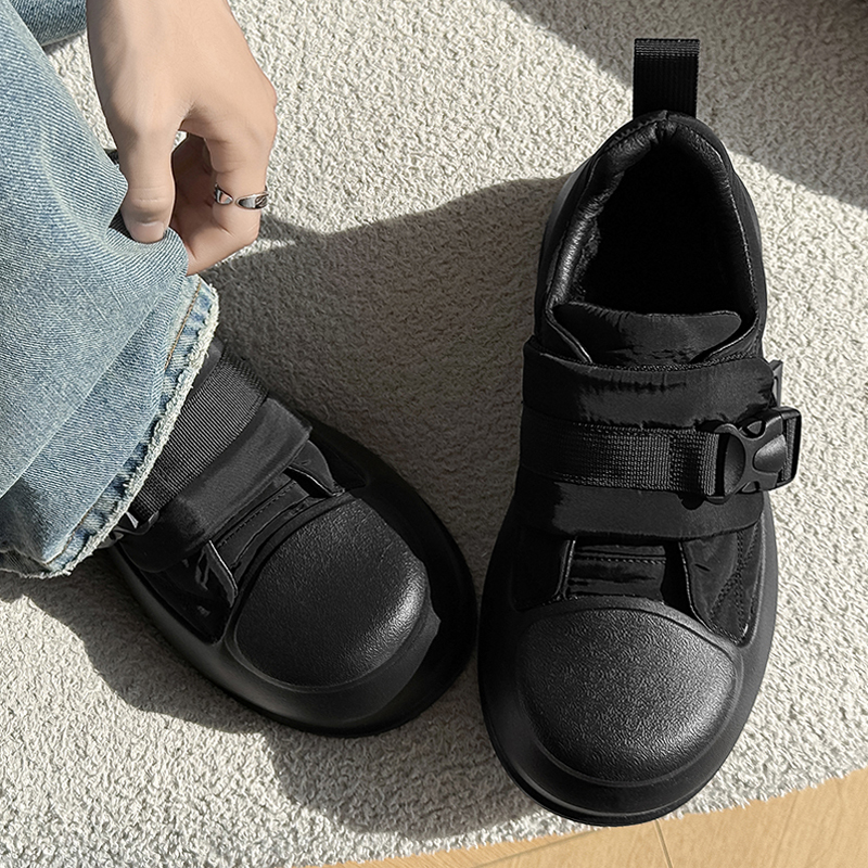 防寒棉靴外穿魔术贴羽绒雪地靴