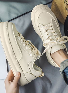 鞋子男款春季运动休闲潮鞋潮牌高级感白色板鞋2026新款厚底小白鞋